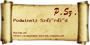 Podwinetz Szórád névjegykártya